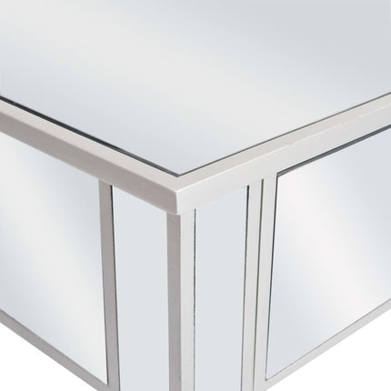 Table Console Miroir Mdf Et Verre 106,5 X 38 X 76,5 Cm