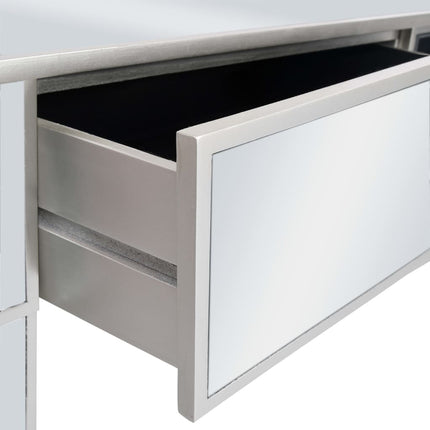 Table Console Miroir Mdf Et Verre 106,5 X 38 X 76,5 Cm