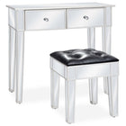 Coiffeuse Miroir Avec Tabouret Mdf Et Verre