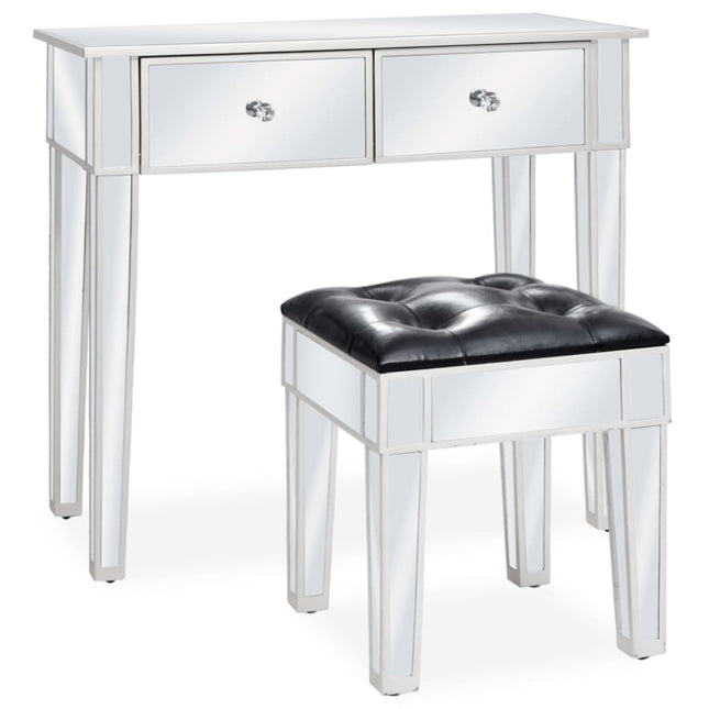 Coiffeuse Miroir Avec Tabouret Mdf Et Verre