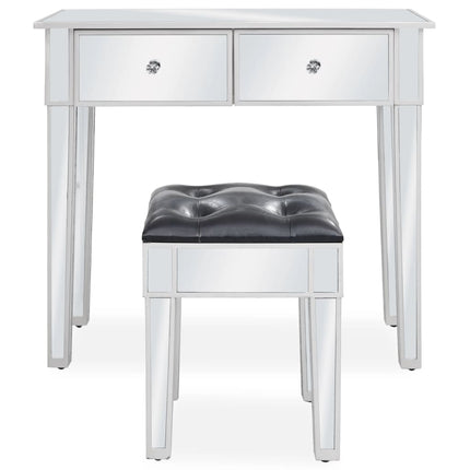 Coiffeuse Miroir Avec Tabouret Mdf Et Verre