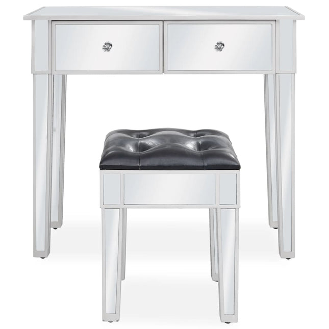 Coiffeuse Miroir Avec Tabouret Mdf Et Verre
