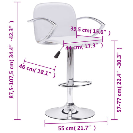 Tabourets De Bar Avec Accoudoirs Lot De 2 Similicuir