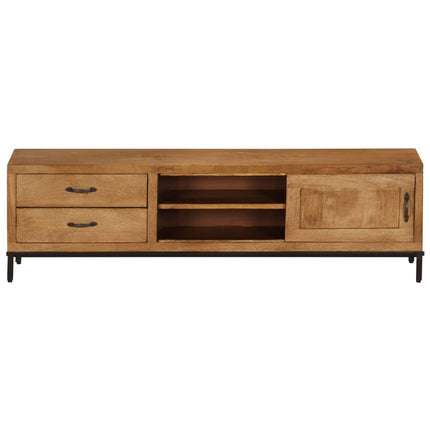 Meuble Tv Bois De Manguier Massif 140 X 30 X 40 Cm