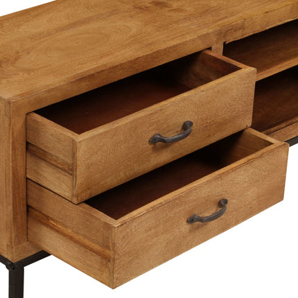 Meuble Tv Bois De Manguier Massif 140 X 30 X 40 Cm