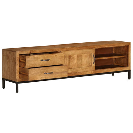Meuble Tv Bois De Manguier Massif 140 X 30 X 40 Cm
