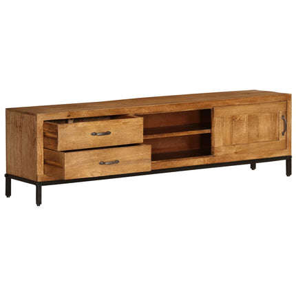 Meuble Tv Bois De Manguier Massif 140 X 30 X 40 Cm