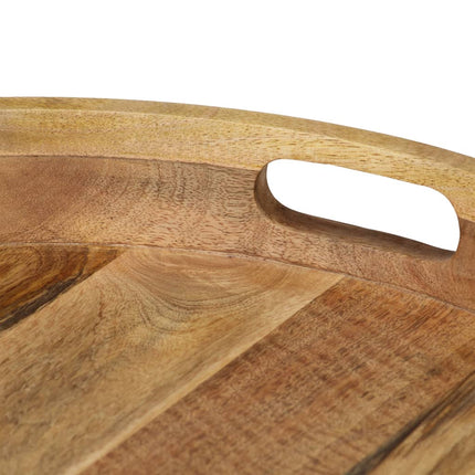 Table Basse Bois De Manguier Massif Et Acier 50X40 Cm