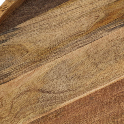 Table Basse Bois De Manguier Massif Et Acier 50X40 Cm