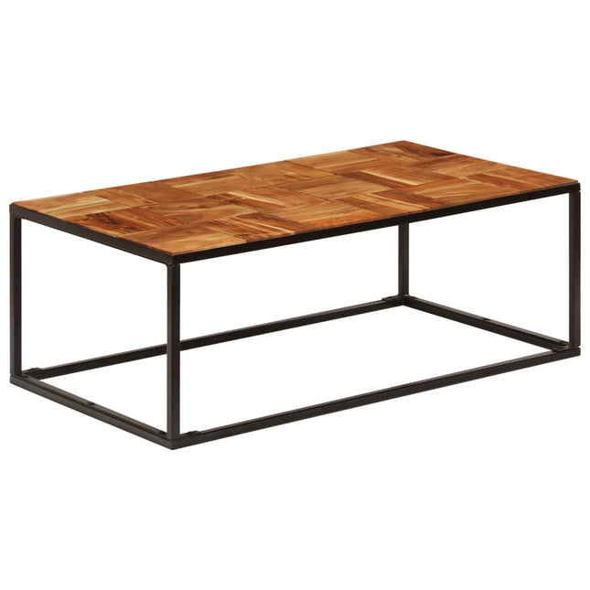 Table Basse 110X60X40 Cm Bois D'acacia Solide Et Acier