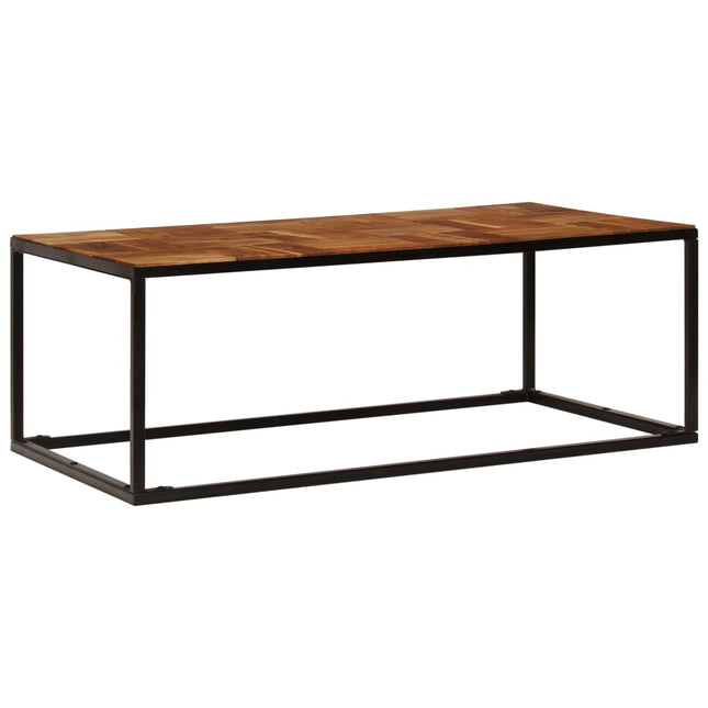 Table Basse 110X60X40 Cm Bois D'acacia Solide Et Acier