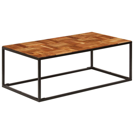 Table Basse 110X60X40 Cm Bois D'acacia Solide Et Acier