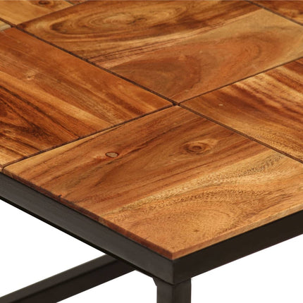 Table Basse 110X60X40 Cm Bois D'acacia Solide Et Acier