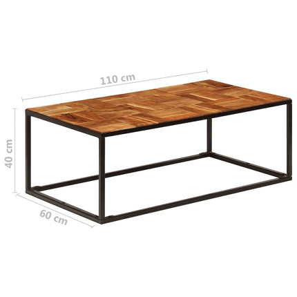 Table Basse 110X60X40 Cm Bois D'acacia Solide Et Acier