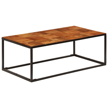 Table Basse 110X60X40 Cm Bois D'acacia Solide Et Acier