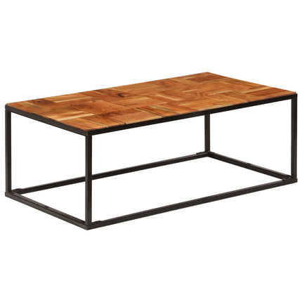 Table Basse 110X60X40 Cm Bois D'acacia Solide Et Acier