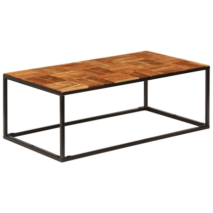 Table Basse 110X60X40 Cm Bois D'acacia Solide Et Acier