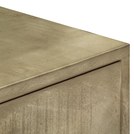 Table De Chevet 45X35X48 Cm Bois Solide De Manguier Et Fonte