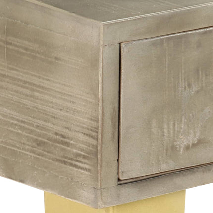 Table Console Bois De Manguier Gris Avec Laiton 110X35X76 Cm