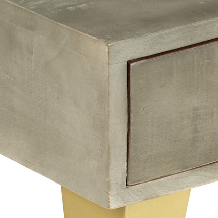 Table Basse Bois De Manguier Gris Avec Laiton 110X60X35 Cm