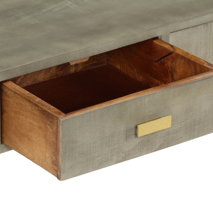 Table Basse Bois De Manguier Gris Avec Laiton 110X60X35 Cm