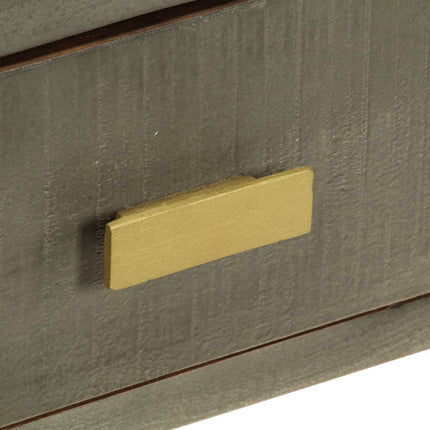 Table Basse Bois De Manguier Gris Avec Laiton 110X60X35 Cm
