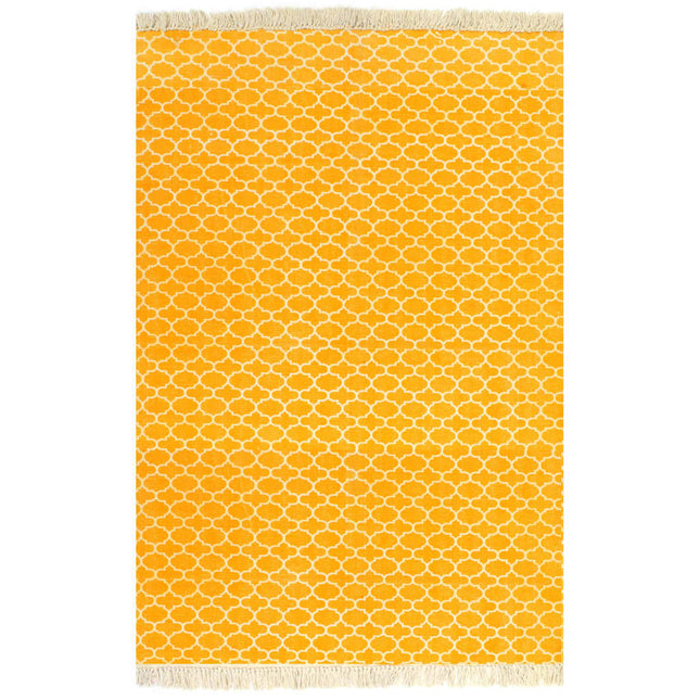 Tapis Kilim Coton Avec Motif Jaune