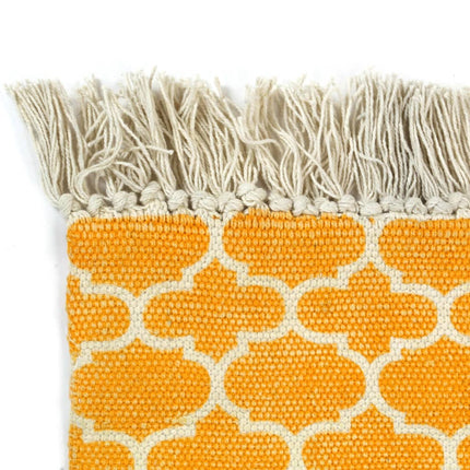 Tapis Kilim Coton Avec Motif Jaune