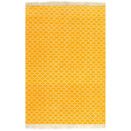Tapis Kilim Coton Avec Motif Jaune