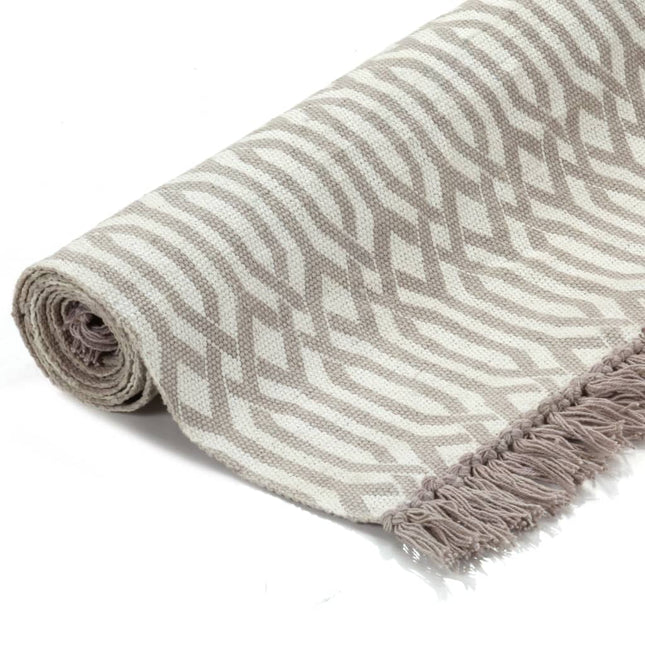 Tapis Kilim Coton Avec Motif Taupe