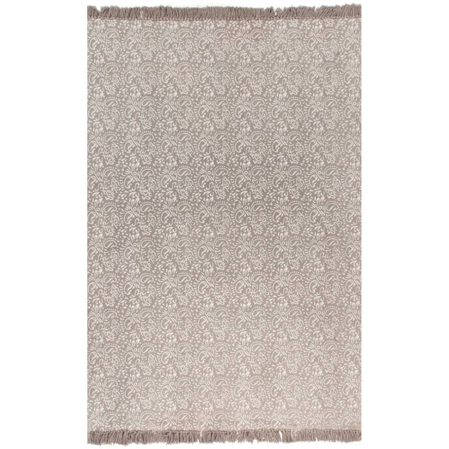 Tapis Kilim Coton Avec Motif Taupe