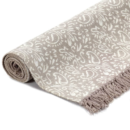 Tapis Kilim Coton Avec Motif Taupe