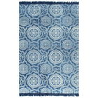 Tapis Kilim Coton Avec Motif Bleu