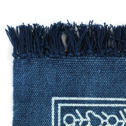Tapis Kilim Coton Avec Motif Bleu