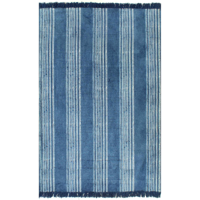 Tapis Kilim Coton Avec Motif Bleu