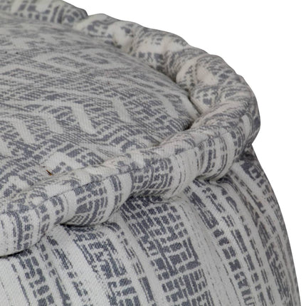 Pouf Fait À La Main Avec Motif 50X25 Cm Coton