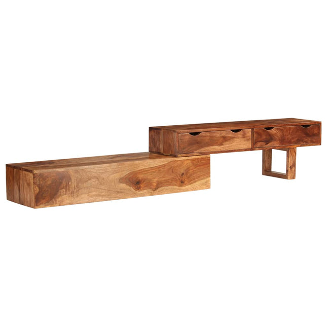 Meuble Tv Marron 200X30X35 Cm Bois Massif