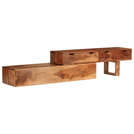 Meuble Tv Marron 200X30X35 Cm Bois Massif