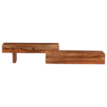 Meuble Tv Marron 200X30X35 Cm Bois Massif