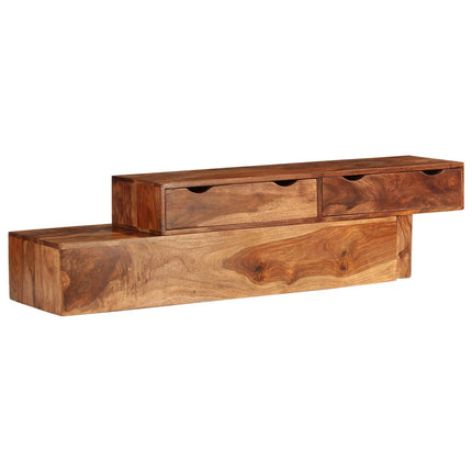 Meuble Tv Marron 200X30X35 Cm Bois Massif