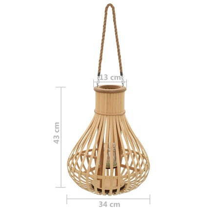 Bougeoir Suspendu Bambou Naturel