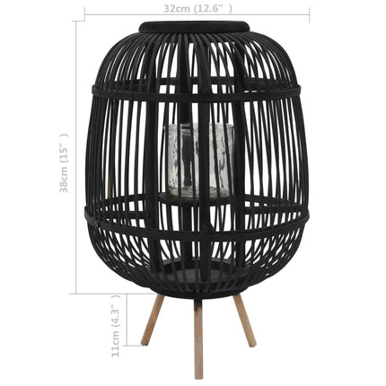 Bougeoir Dur Pieds Bambou Noir