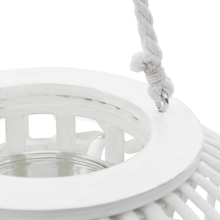 Bougeoir Suspendu Osier Blanc