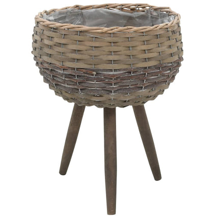 Jardinière 3 Pcs Osier Avec Doublure En Pe