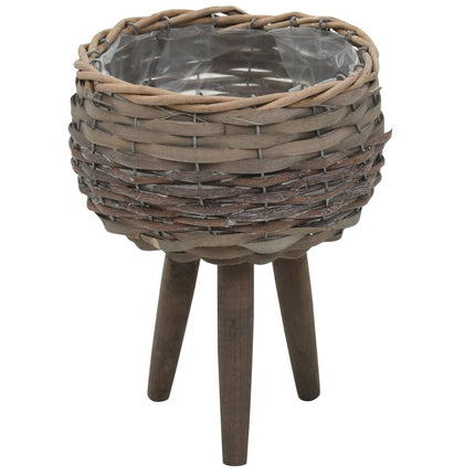 Jardinière 3 Pcs Osier Avec Doublure En Pe