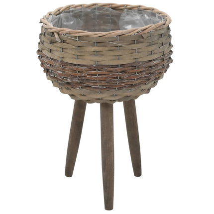 Jardinière 3 Pcs Osier Avec Doublure En Pe