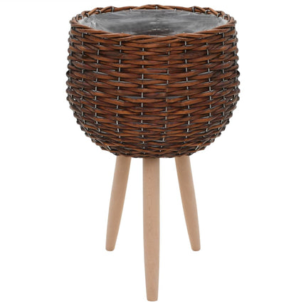 Jardinière 3 Pcs Osier Avec Doublure En Pe