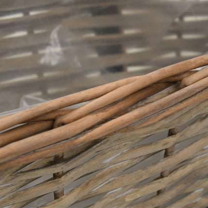 Jardinière De Balcon 2 Pcs Osier Avec Doublure En Pe 40 Cm