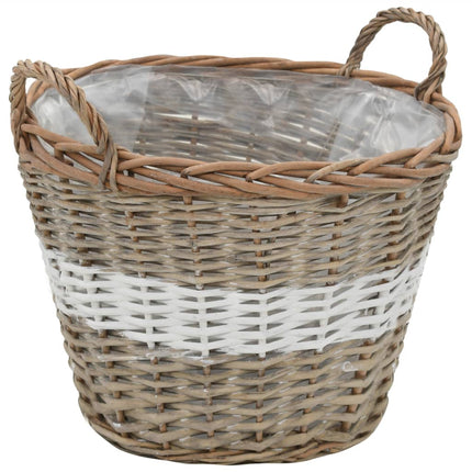 Lits Surélevés 4 Pcs Osier Avec Doublure En Pe