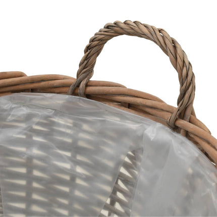 Lits Surélevés 4 Pcs Osier Avec Doublure En Pe